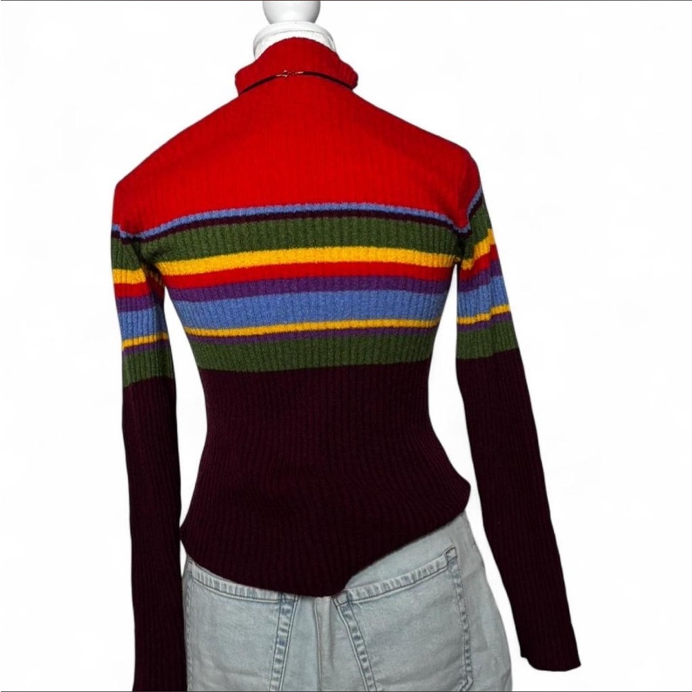 🌈 Y2K Rainbow Mock Neck Sweater 🌈 - Picture 4 of 5
